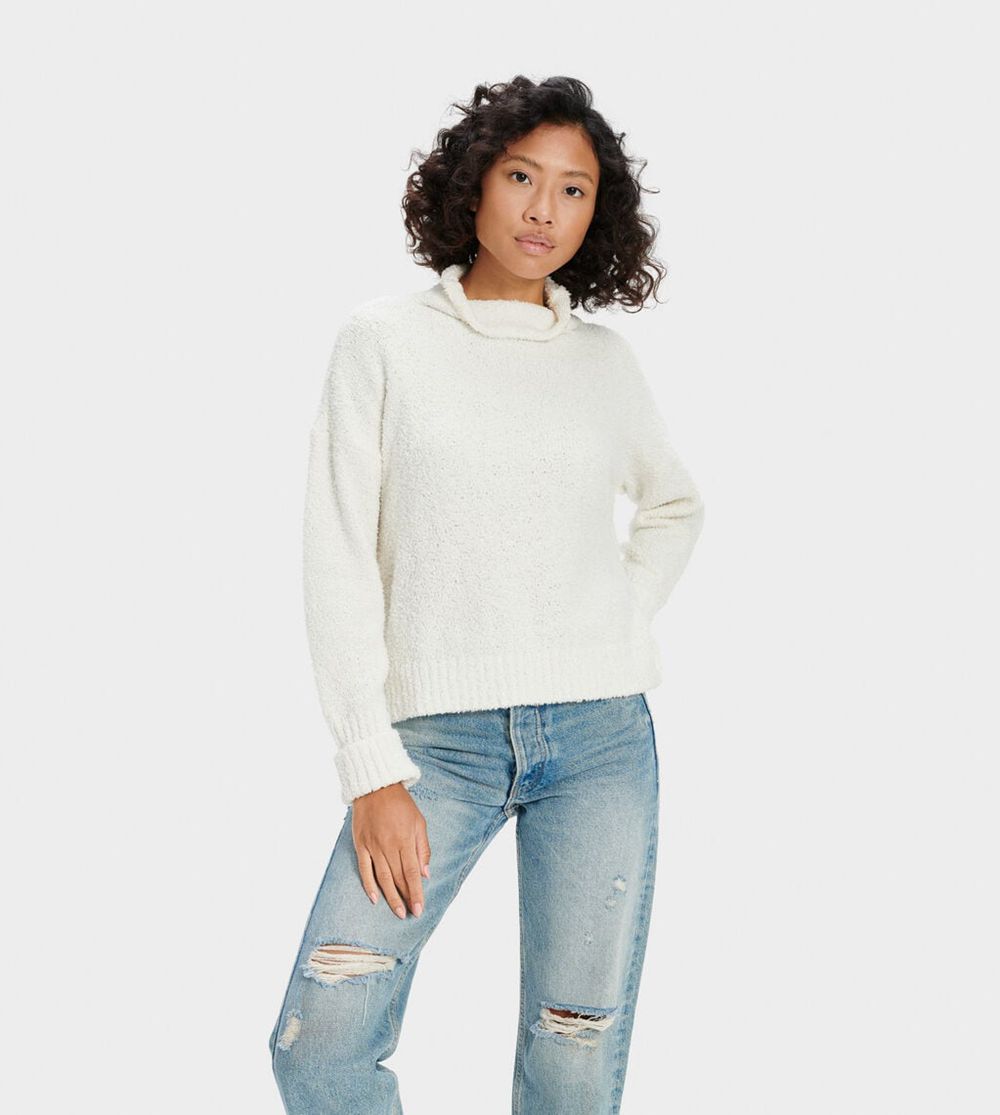 Ugg Sweater Womens - Ugg Sage Turtleneck White - 761NSDQMR